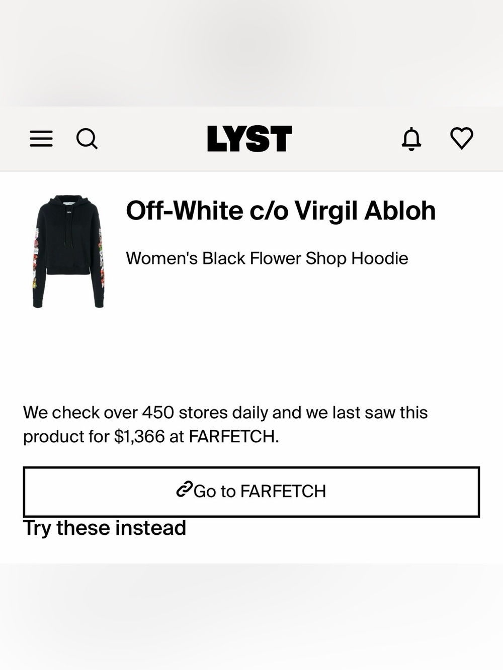 Off White c/o Virgil Abloh Flower Shop hoodie in Black size XS - Picture 7 of 7